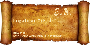 Engelman Miklós névjegykártya
