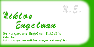 miklos engelman business card